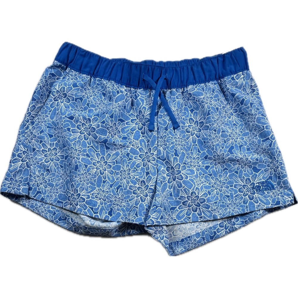 The North Face Womens Blue Floral Class V Water Hiking Shorts Size M